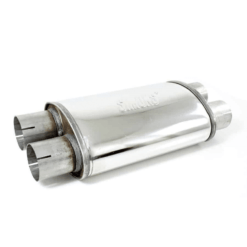 Demper RVS Duo - Ø 76.1 mm - 3 inch - Lengte: 315 mm - Breedte: 220 mm