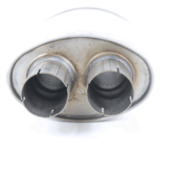 Demper RVS Duo - Ø 50.8 mm - 2 inch - Lengte: 315 mm - Breedte: 188 mm