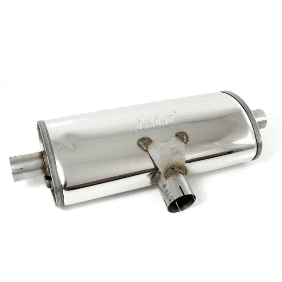 Demper RVS Duplex - Ø 63.5 - 50.8 mm - 2.5 inch - 2 inch - Lengte: 500 mm - Breedte: 220 mm