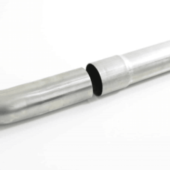 2 rvs rechte uitlaatpijpen verbonden met tromp