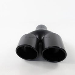 Zwart – dubbel sierstuk L – Ø uitwendig 90 mm – Schuin aflopend – lengte 300 mm