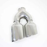 RVS Sierstuk – dubbel plat R– schuin aflopend –Ø uitwendig 100 mm- lengte 280 mm