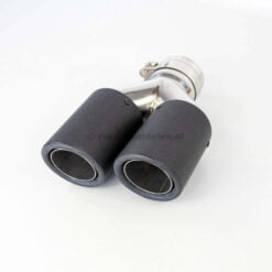 Sierstuk Carbon Dubbel V6 look - Mat - Afgerond - 76mm - Rechts
