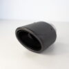 Sierstuk Carbon - Ovaal Schuin aflopend - 114x95mm - zwart gecoat