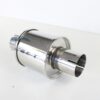 Blanco RVS Micro Demper - 2.5 inch Ø 63.5 mm Lengte: 125 mm - Breedte: 135 mm