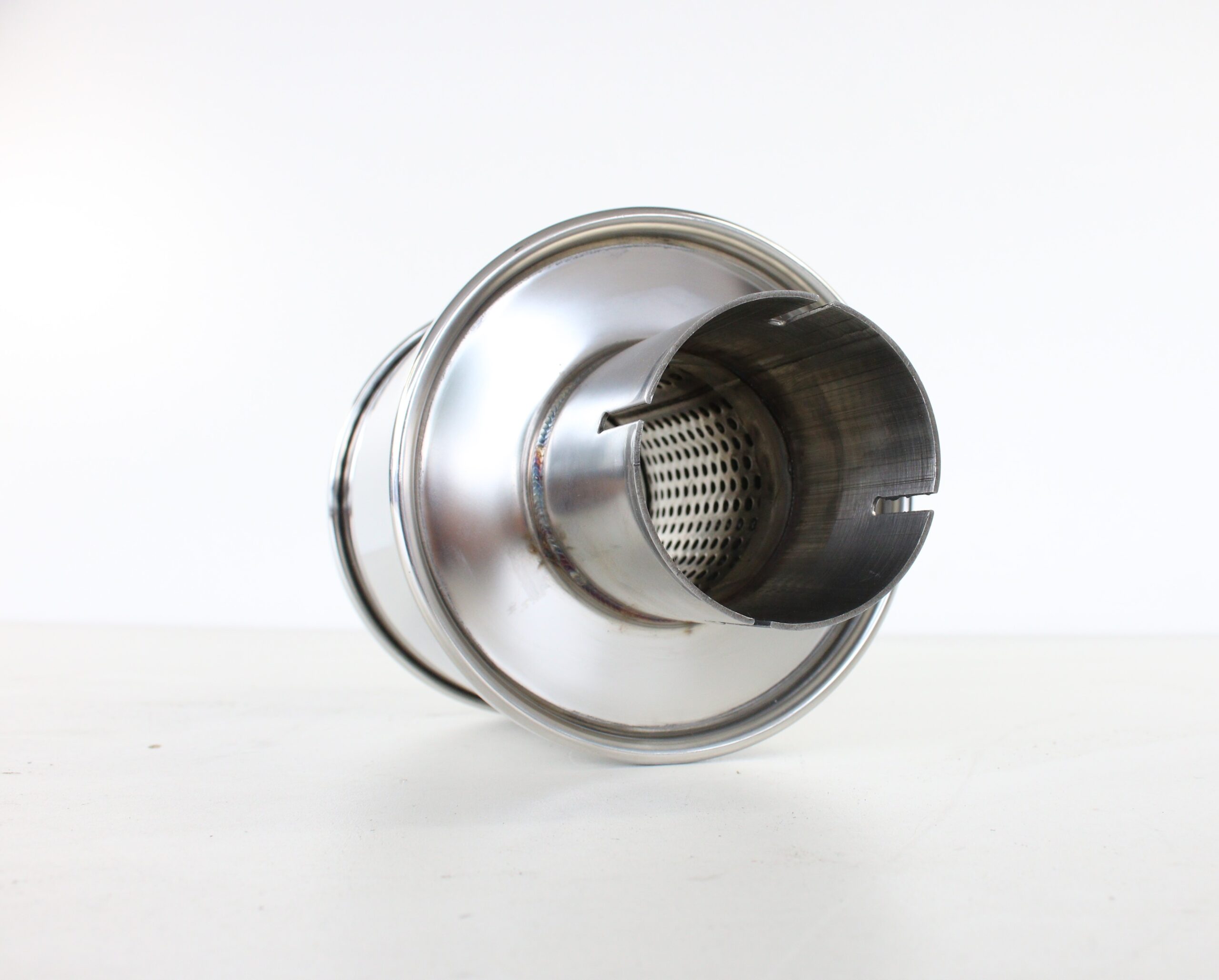 Blanco RVS Micro Demper - 2.5 inch Ø 63.5 mm Lengte: 125 mm - Breedte: 135 mm - Afbeelding 4