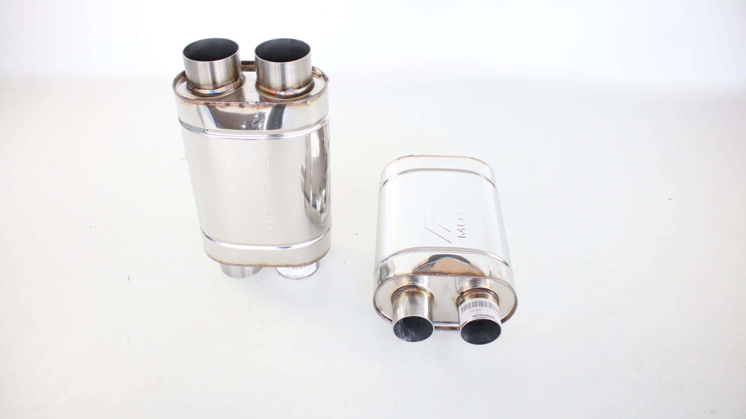 Demper RVS Duo - Ø 63,5 mm – 2,5 inch – Lengte: 250 mm – Breedte: 180 mm - Afbeelding 2