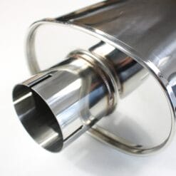 Alternative view of Demper RVS Ovaal – Ø 76.1 mm – 3 inch – Lengte: 400 mm – Breedte: 220 mm