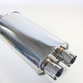 Demper RVS Split - Ø 76.1 - 63.5 mm - 3 inch - 2.5 inch - Lengte: 320 mm - Breedte: 220 mm
