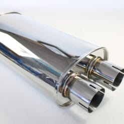 Demper RVS Duo - Ø 63.5 mm - 2.5 inch - Lengte: 315 mm - Breedte: 190 mm